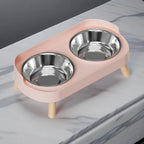 Distributeur Surélevé Pour Animaux De Compagnie Dopamine Colorful : Double Gamelle En Acier Inoxydable Avec Support Cervical – Station De Nourriture Et D'Eau Tendance Pour Animaux