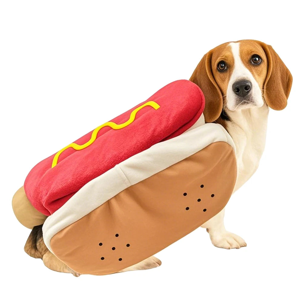 Costume Pour Animaux De Compagnie En Forme De Hot-Dog, Tenue Amusante Pour Chiot Ou Chat, Vêtements Pour Chien Pour Fête D'Halloween