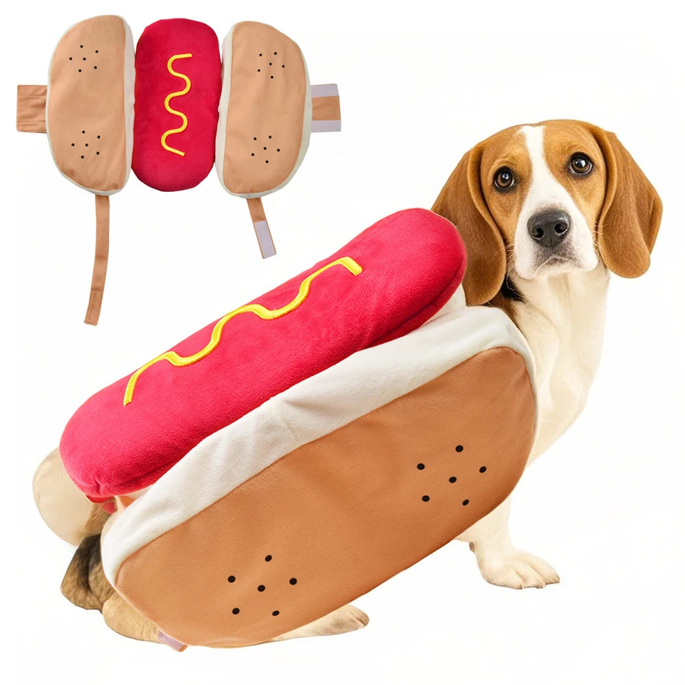Costume Pour Animaux De Compagnie En Forme De Hot-Dog, Tenue Amusante Pour Chiot Ou Chat, Vêtements Pour Chien Pour Fête D'Halloween