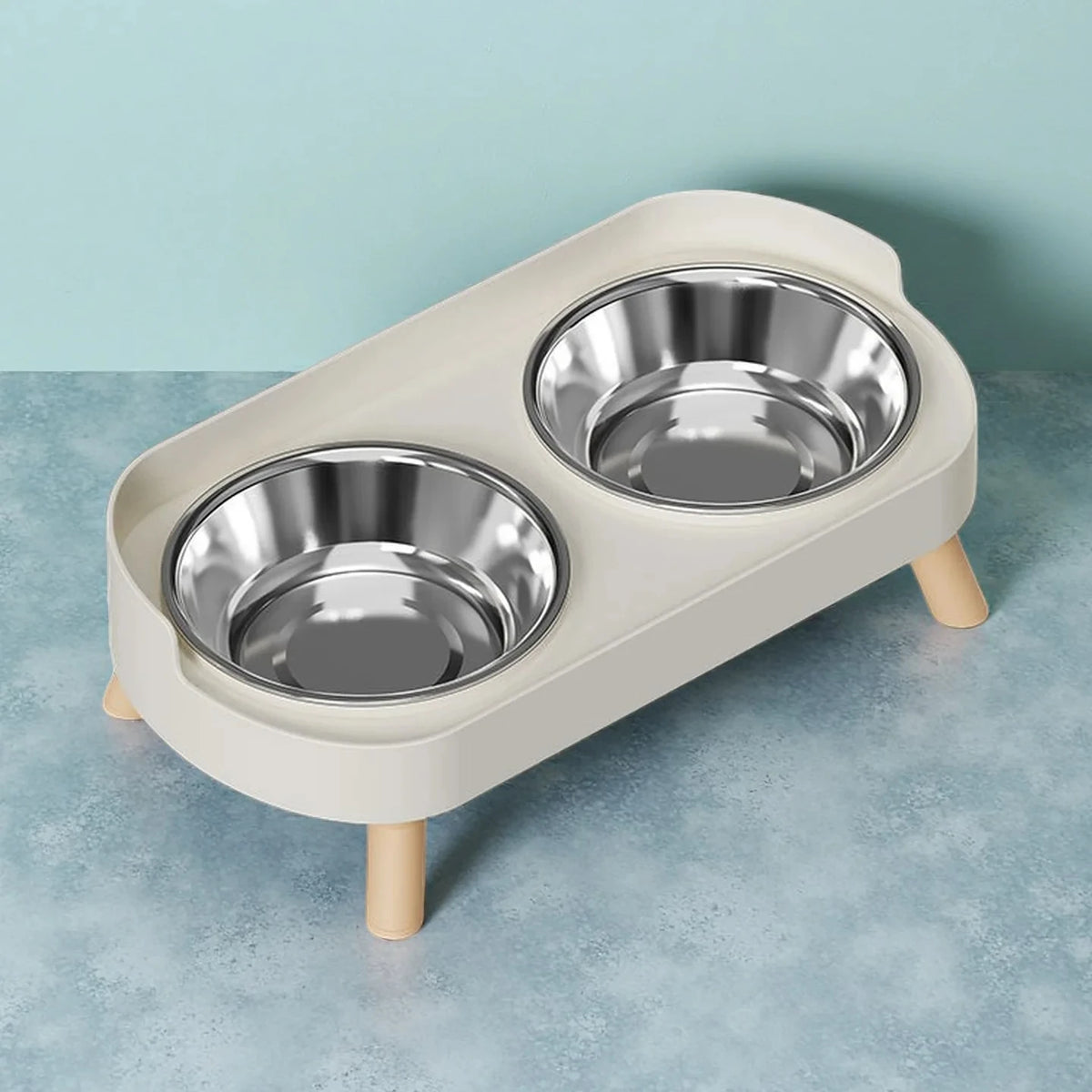 Distributeur Surélevé Pour Animaux De Compagnie Dopamine Colorful : Double Gamelle En Acier Inoxydable Avec Support Cervical – Station De Nourriture Et D'Eau Tendance Pour Animaux