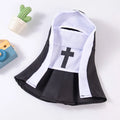 Costume D'Halloween Pour Animaux De Compagnie, Vêtements Amusants Pour Chien Et Chat, Cape De Cosplay De Nonne, Costume Noir Et Blanc, Robe De Fête Pour Chiot Et Chaton
